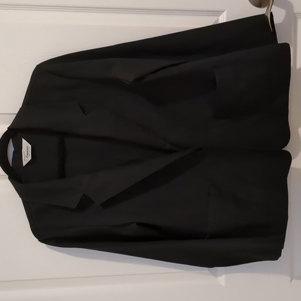 Vintage Erminia Black Single-Button Blazer Jacket, Size 13-14 (Average)
